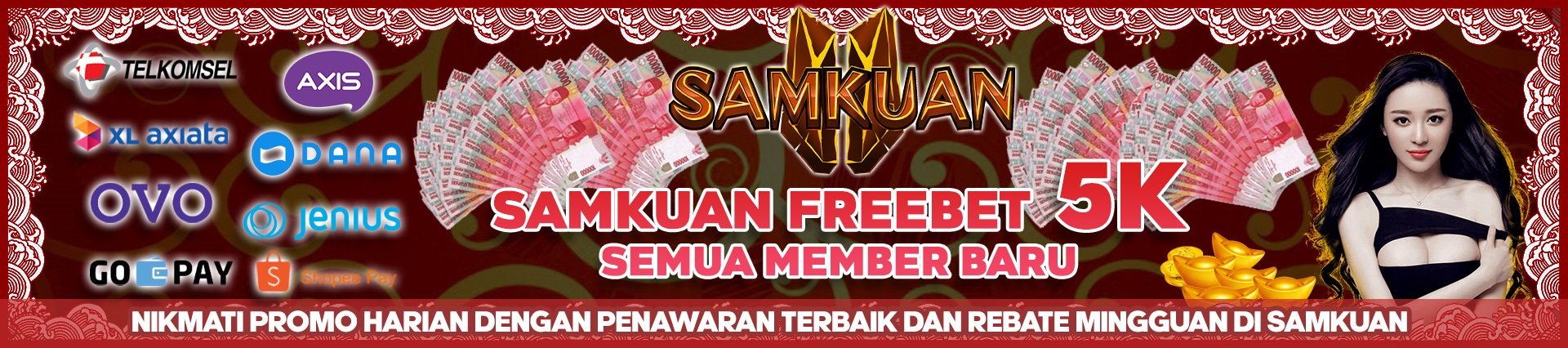 LINK ALTERNATIF SAMKUAN – FREEBET SAMKUAN 5K – Welcome Bonus 170% New Member